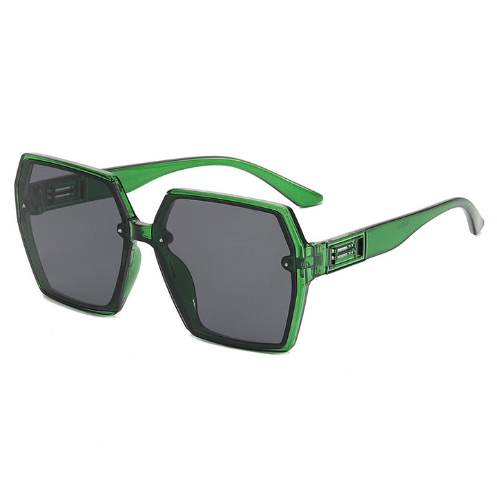 Women's Geometric Oversized Sunglasses with Modern Frame Bowlift