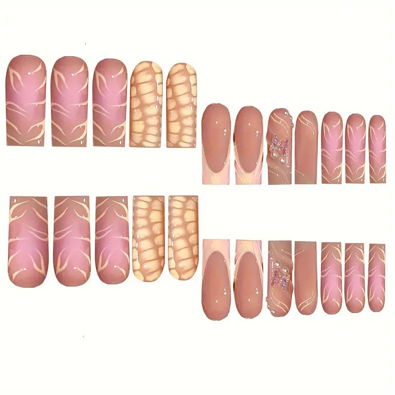 Chic 3D Floral Press-On Nail Art Bowlift