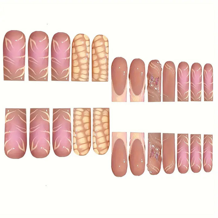 Chic 3D Floral Press-On Nail Art Bowlift