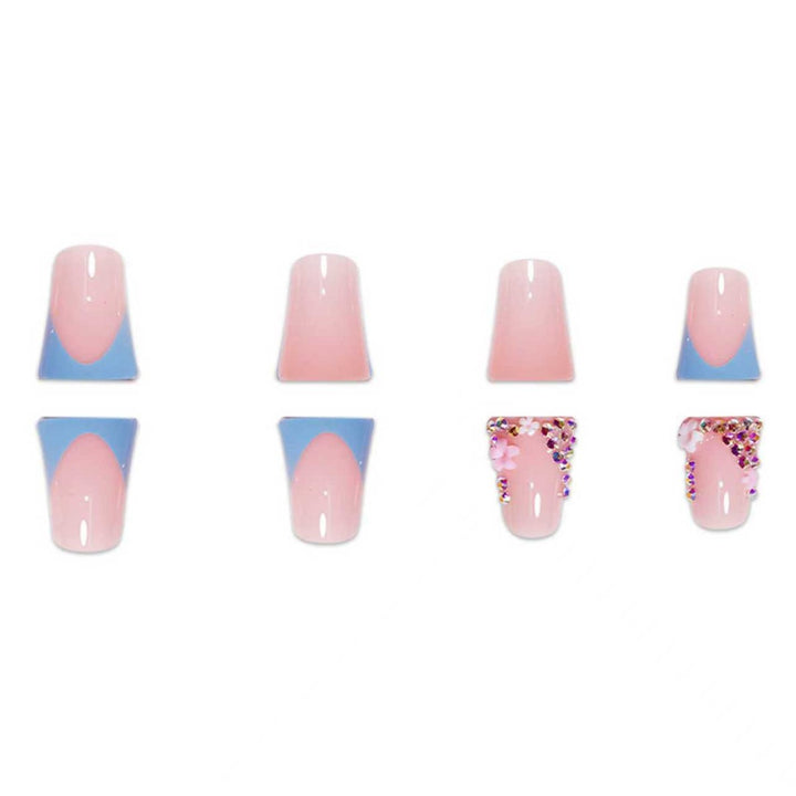 Decorative Floral Press-On Nail Art Extensions Bowlift
