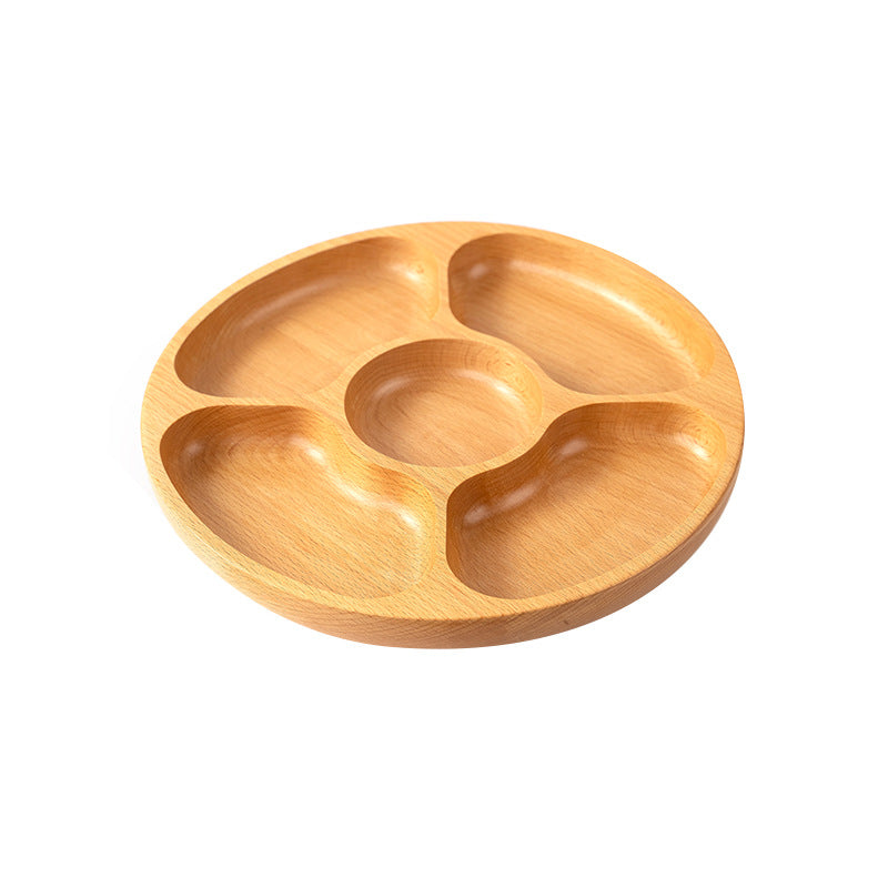 Elegant Beef Serving Plate with Four Compartments Made of High-Quality Wood Bowlift