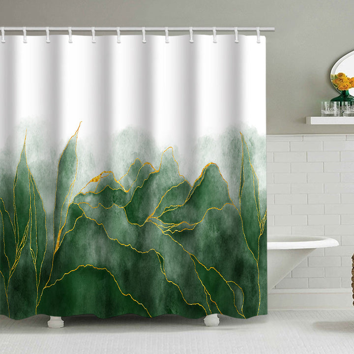 Artistic Marble Print Shower Curtain Bowlift