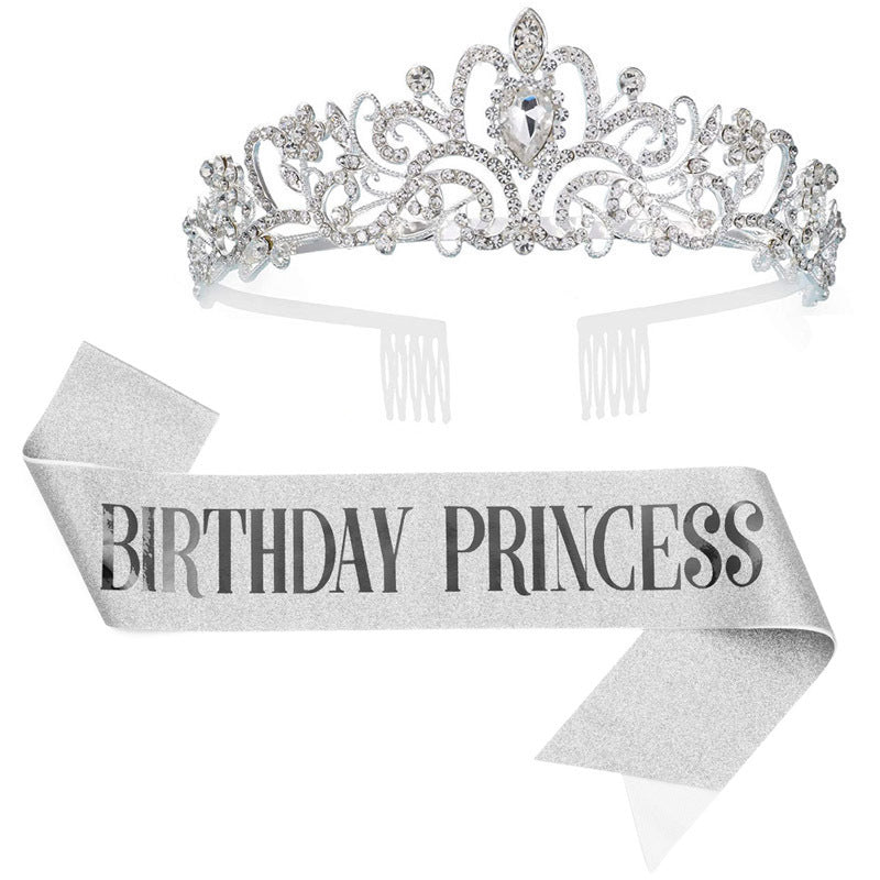 Women's Birthday Sash with Glitter Design Bowlift