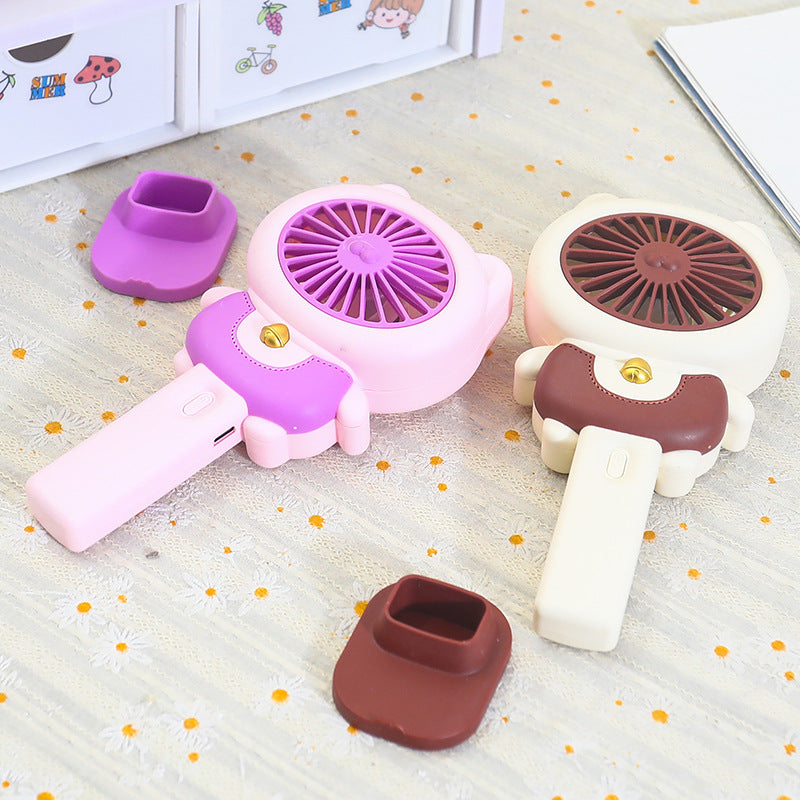 Women's portable mini hand fan with cat design Bowlift