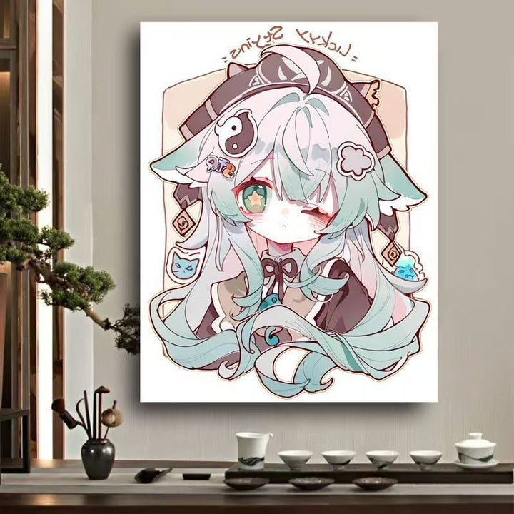 Whimsical Anime Character Canvas Art Bowlift