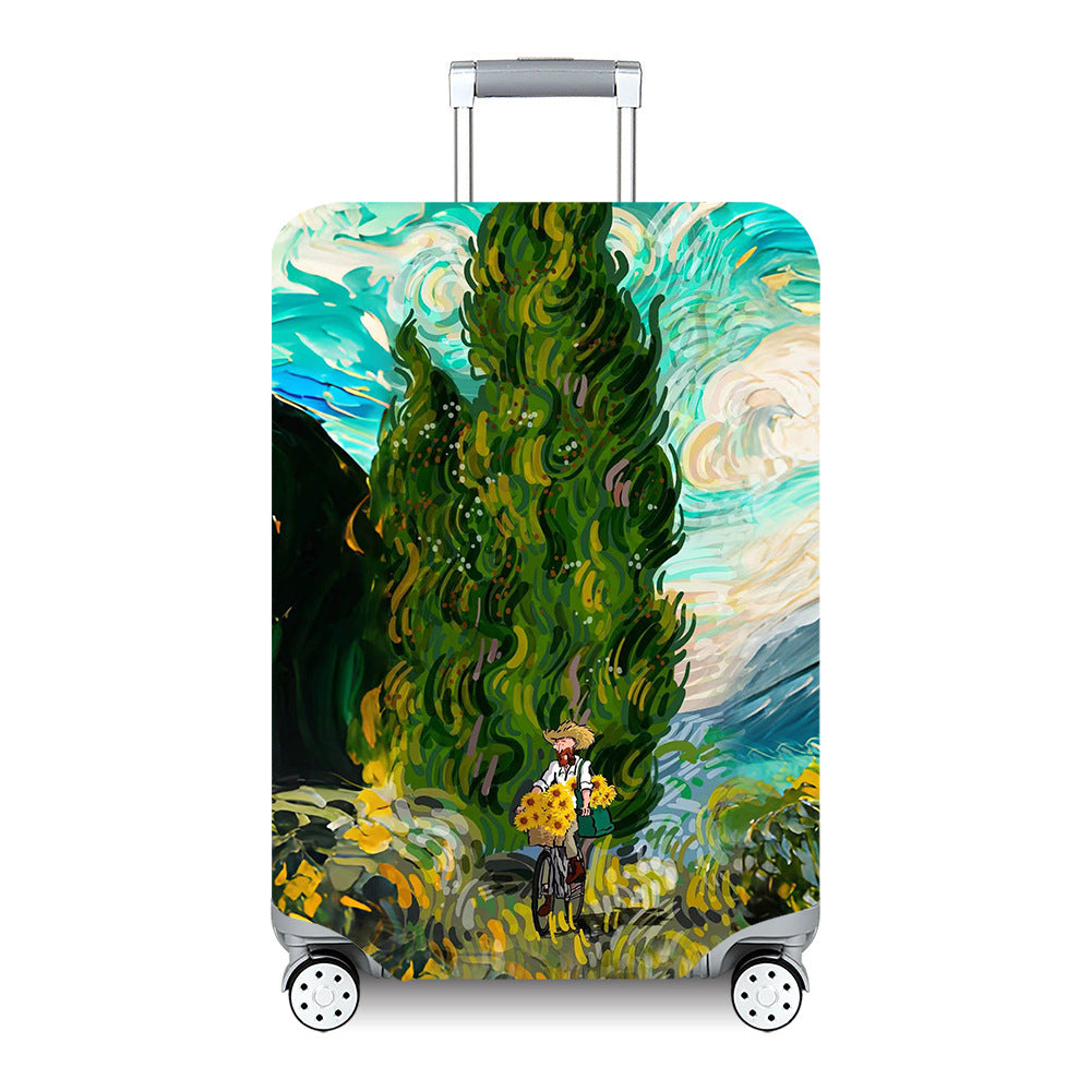 Unisex hard-shell travel suitcase with artistic landscape design Bowlift