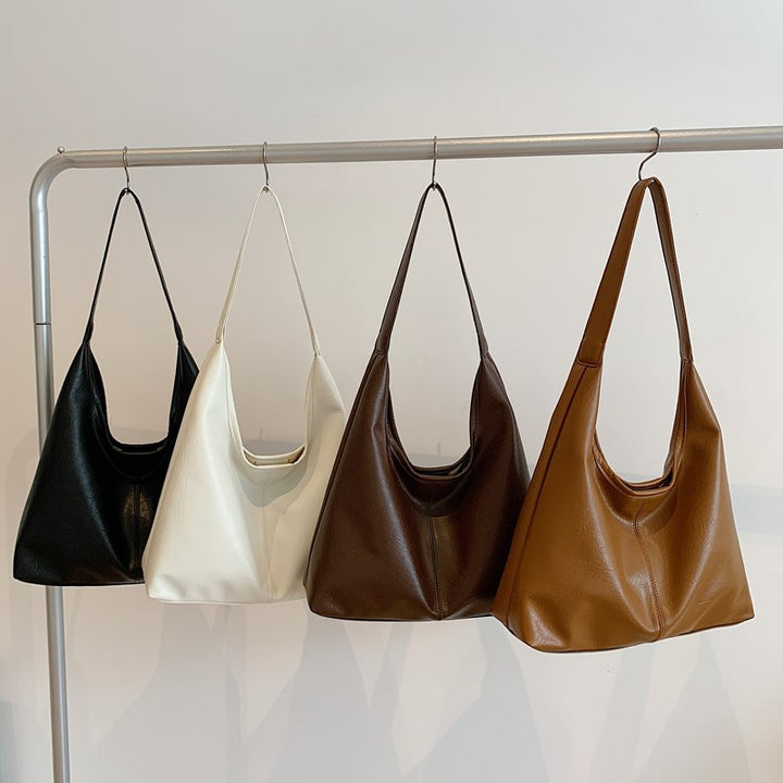 Contemporary Leather Shoulder Bag Bowlift