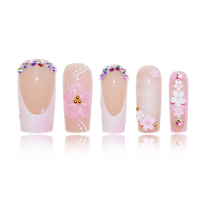 Artistic 3D Floral Press-On Nail Extenders Bowlift