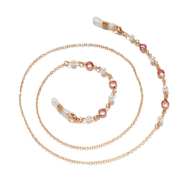 Elegant Pearl and Amethyst Eyewear Chain Bowlift