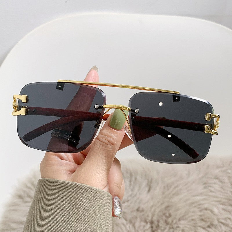Women's Luxury Sunglasses with Wood and Metal Combination Bowlift