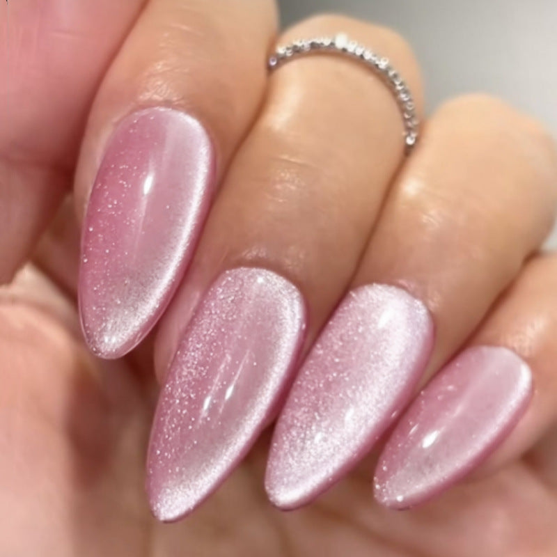 Sparkling Glittery Almond-Shaped Press-On Nails Bowlift