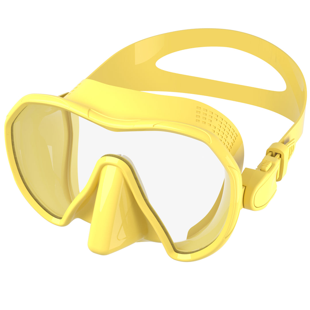 Diving mask with wide field of vision and comfortable silicone edge Bowlift