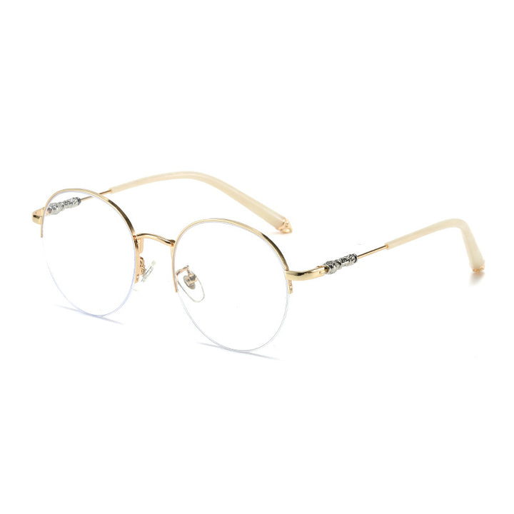 Women's round sunglasses with elegant metal frame and comfortable nose pads Bowlift