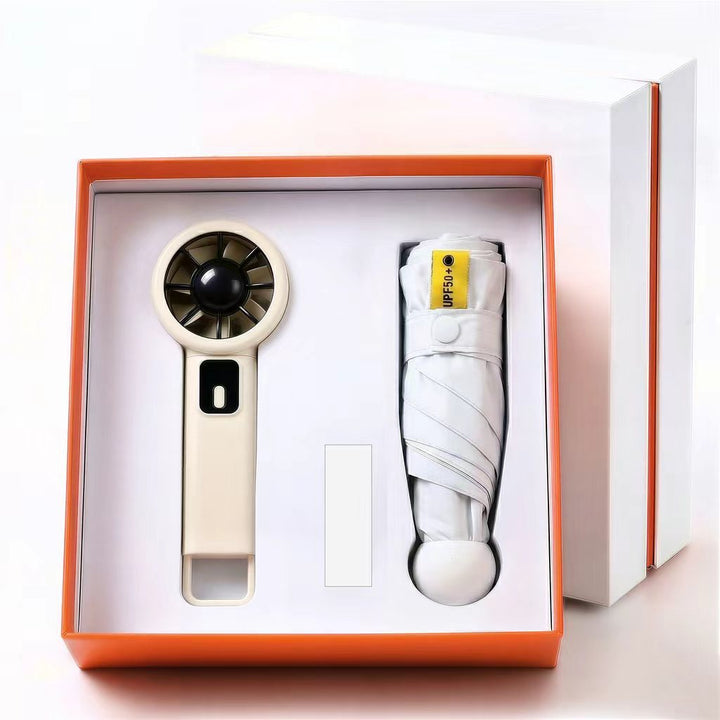Ladies Multifunctional Set of Portable Fan and Umbrella Bowlift