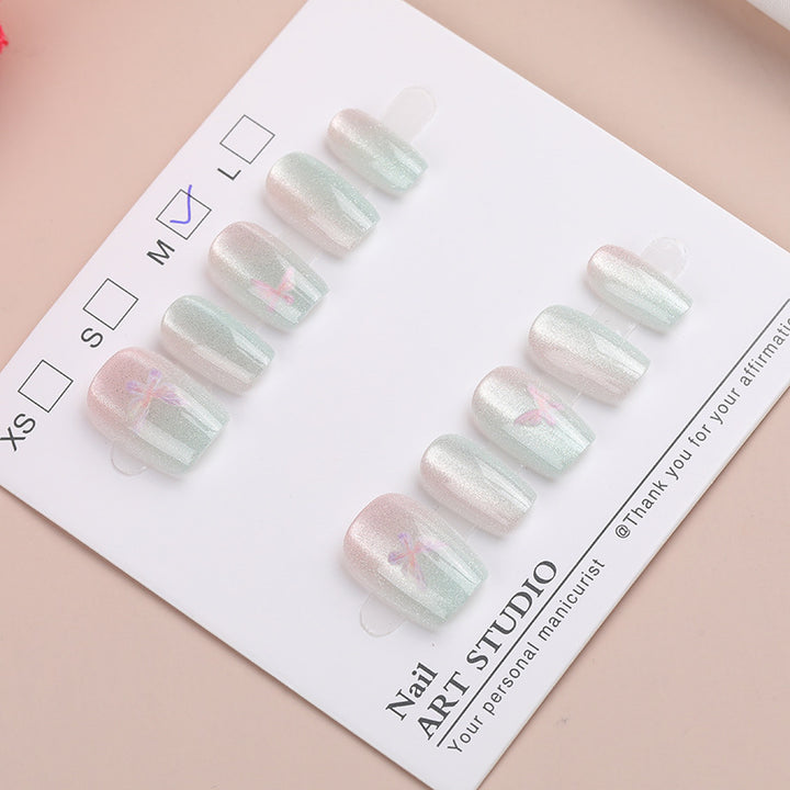 Shimmering Dragonfly Design Press-On Nails Bowlift