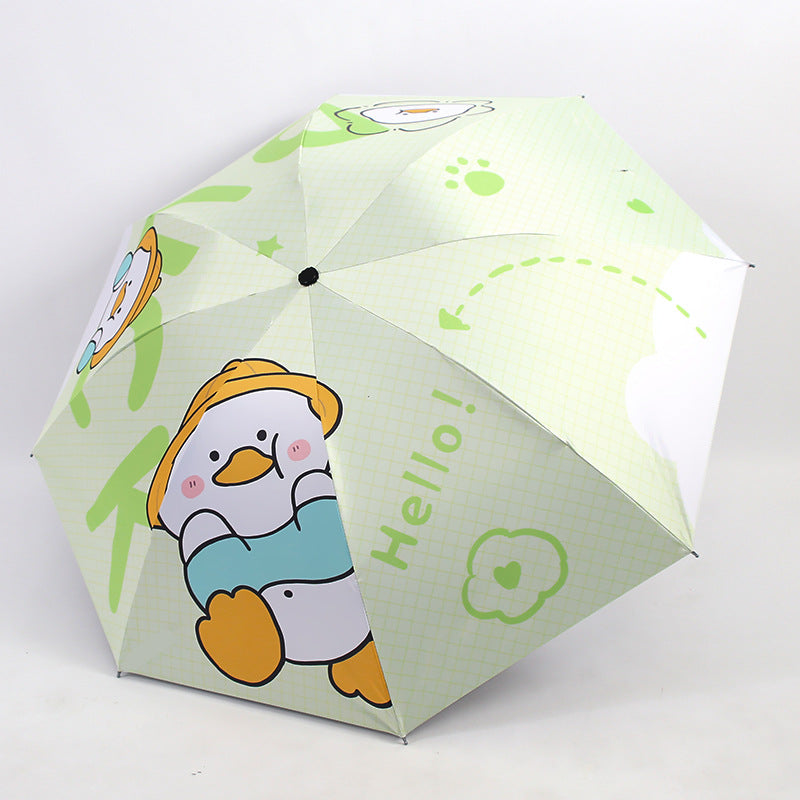 Ladies Folding Umbrella with Cute Animal Design Bowlift