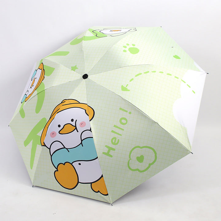 Ladies Folding Umbrella with Cute Animal Design Bowlift