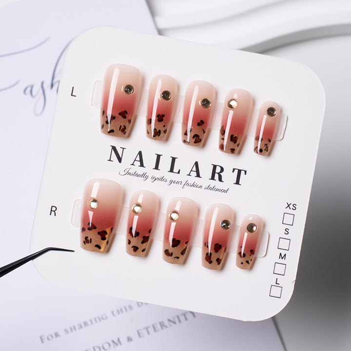 Artistic Ombre Leopard Print Press-On Nails Bowlift