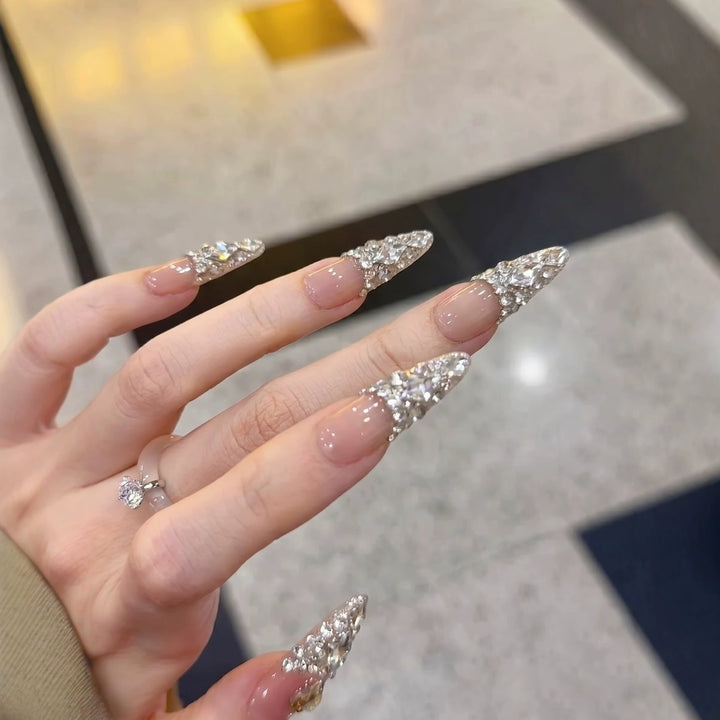 Rhinestone Stiletto Press-On Nail Set Bowlift