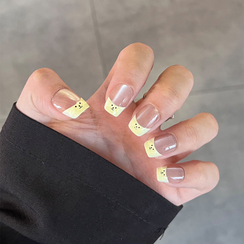 Elegant Long Press-On Nails Set with Artistic Tips Bowlift