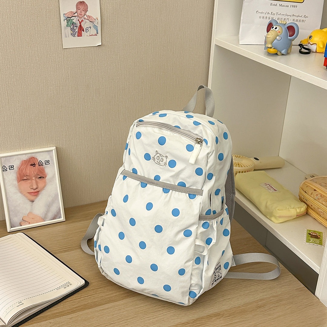 Polka Dot Patterned Backpack