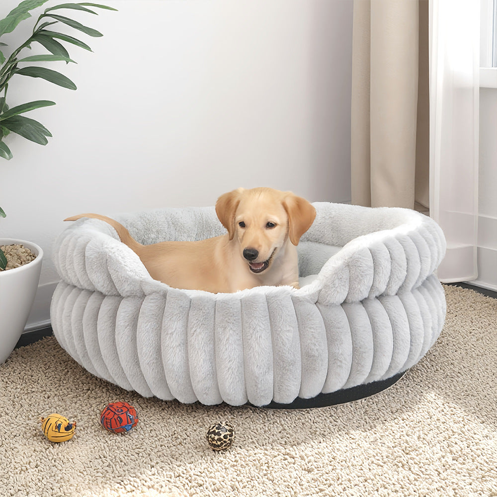 Plush dog bed