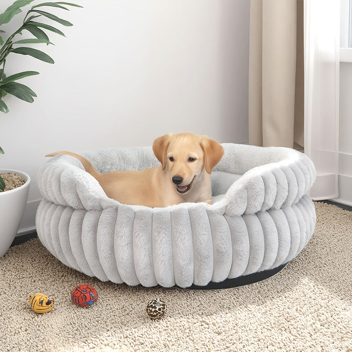 Plush dog bed