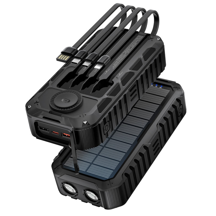 Multifunctional Solar Power Bank with Integrated LED Light Bowlift