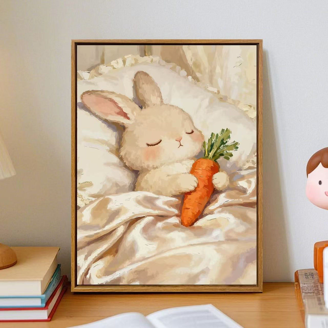 Cozy Cartoon Bunny Wall Art Bowlift