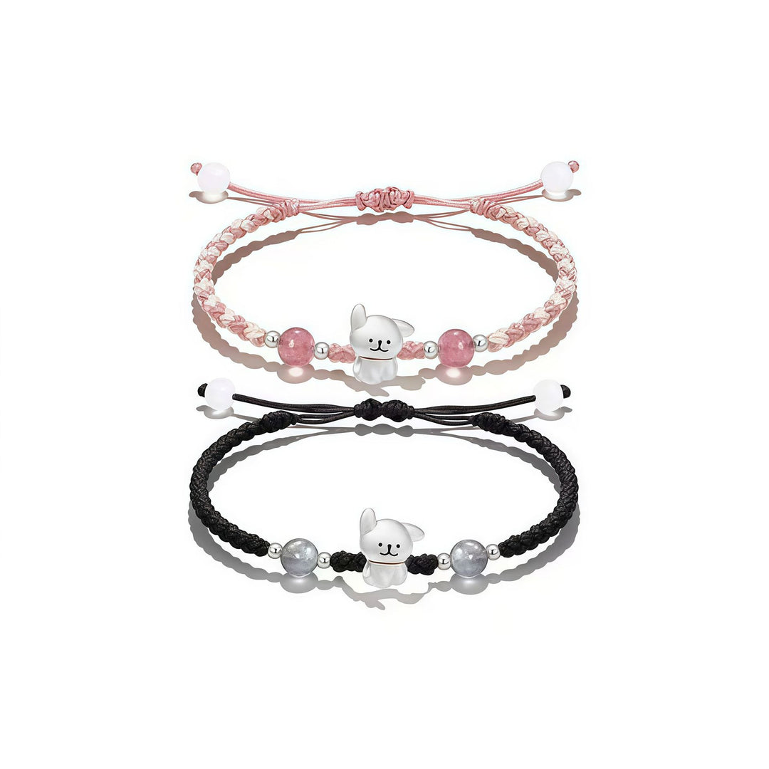 Playful Dog Charm Beaded Bracelet Bowlift
