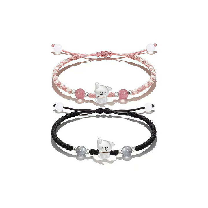 Playful Dog Charm Beaded Bracelet Bowlift