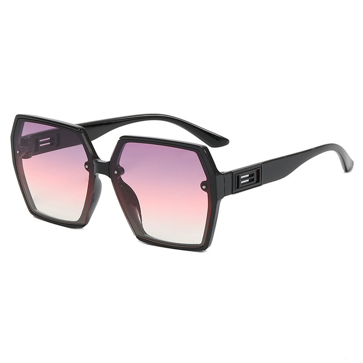 Women's Geometric Oversized Sunglasses with Modern Frame Bowlift