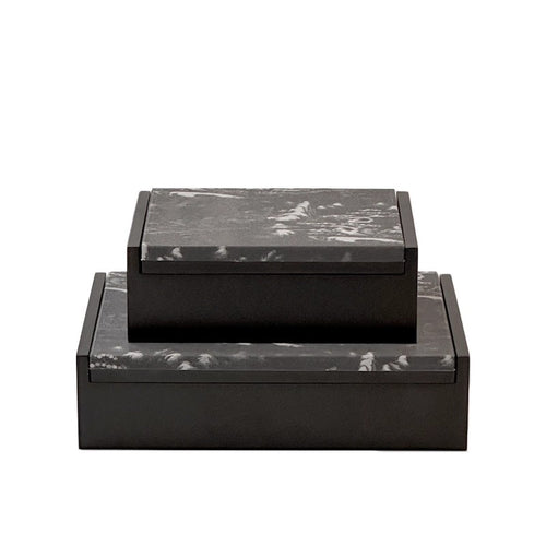 Stylish marble decorative storage box set