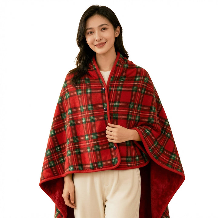 Women Comfortable Throw Blanket with Checkered Pattern Bowlift