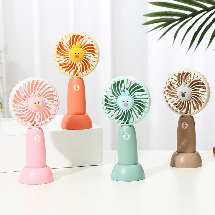 Unisex Portable Handheld Cooling Fan with Cute Animal Design Bowlift