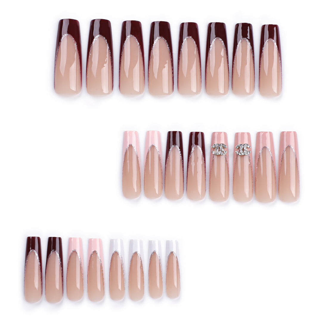 Artistic Nail Extensions with Glitter Decorations Bowlift