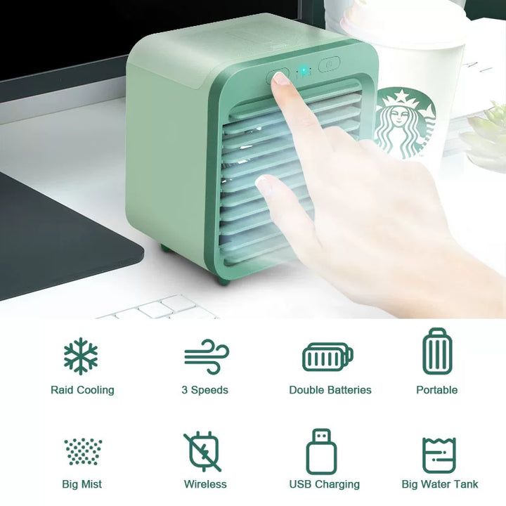 Unisex One Size ultra-compact personal microclimate cooler cube for the desk with refillable water tank adjustable air guide vanes whisper-quiet USB-powered fan Bowlift