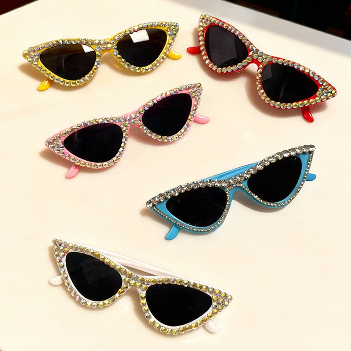 Glamorous Rhinestone-Accented Cat-Eye Sunglasses Bowlift
