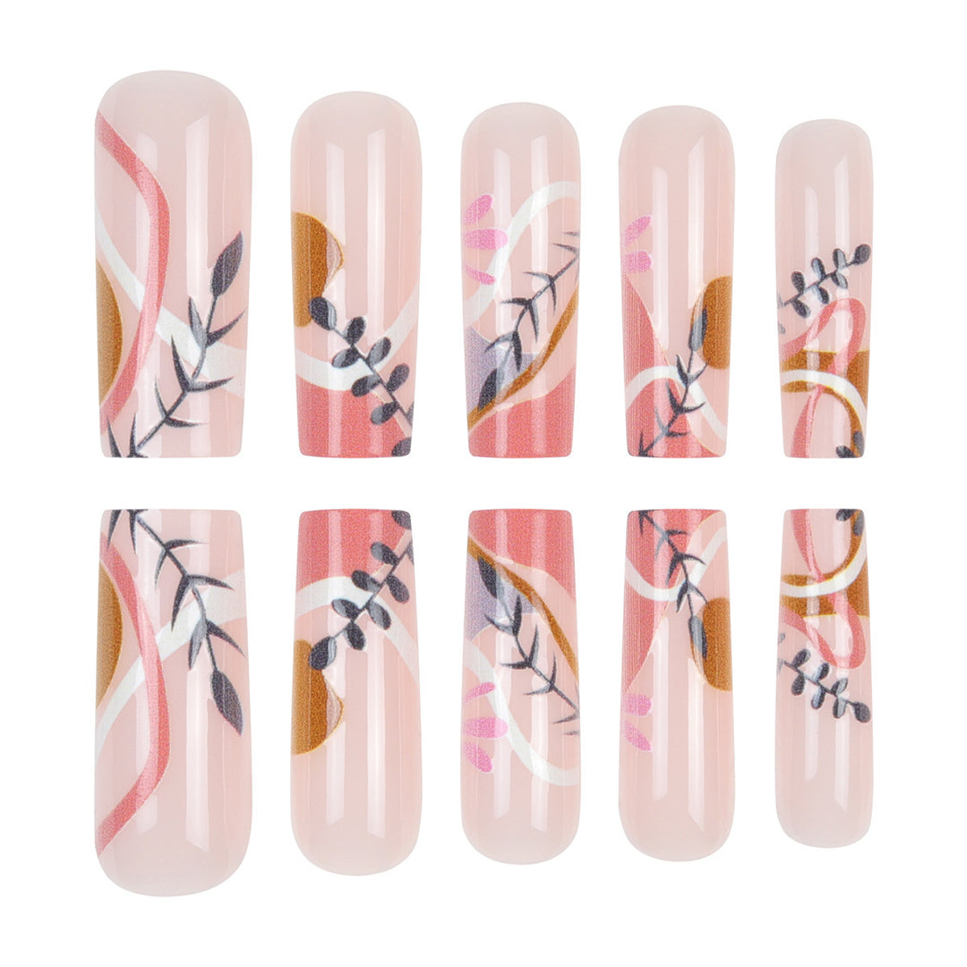 Floral Art Press-On Nails Bowlift