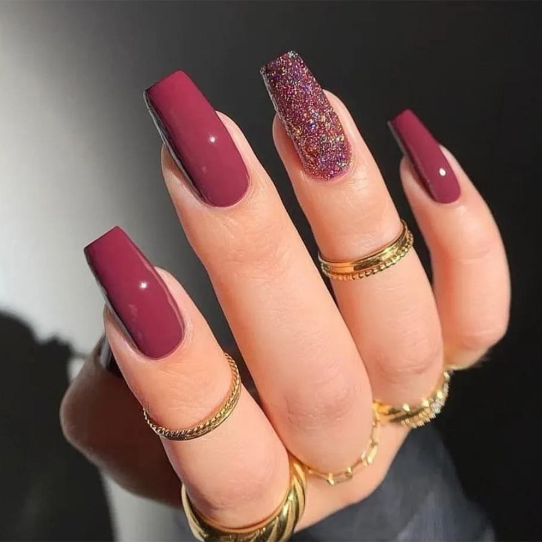Decorative Press-On Nail Set with Glittered and Classic Designs Bowlift