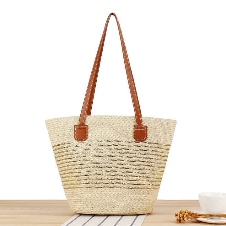 Straw bag in modern stripe look Bowlift