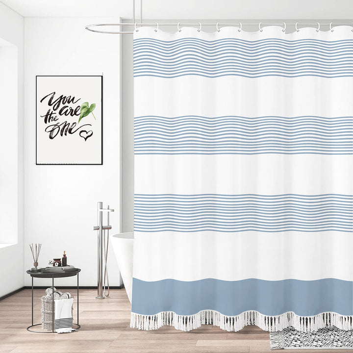 Coastal Wave Pattern Shower Curtain Bowlift