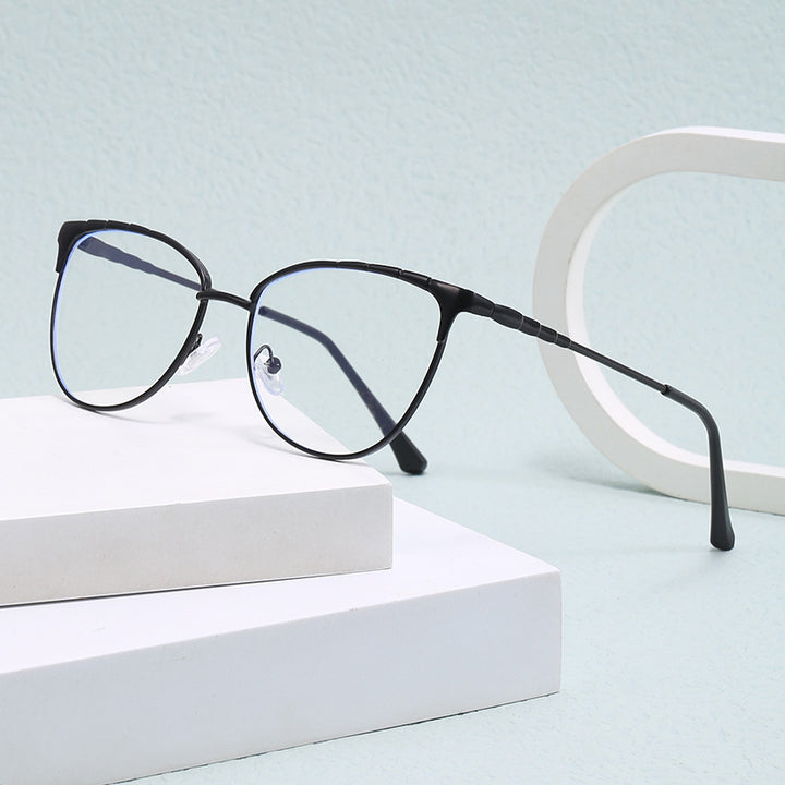 Ladies Cat-Eye Glasses with Fine Metal Accents Bowlift