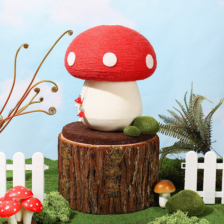Sisal Fly Agaric Mushroom Cat Scratching Post Bowlift