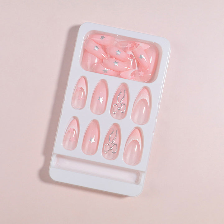 Premium Press-On Nail Set with Decorative Accents Bowlift