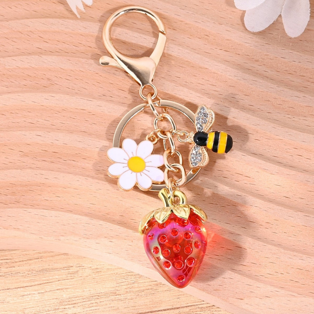 Keychain with Fruity Strawberry Design Bowlift