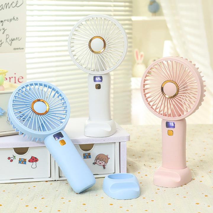 Women's Portable Table Fan with LED Temperature Display Bowlift