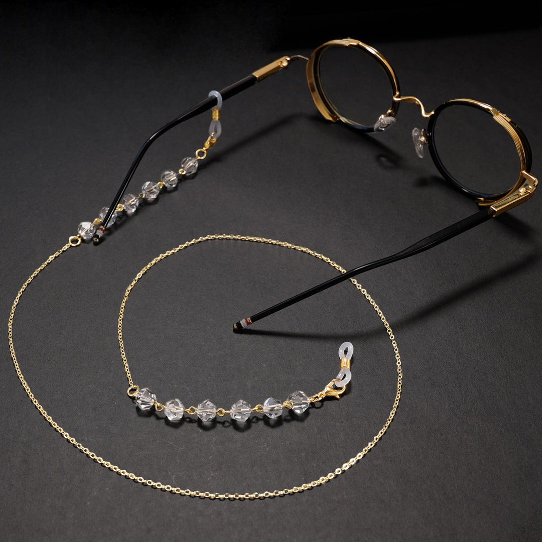 Elegant Crystal Beaded Glasses Chain Bowlift