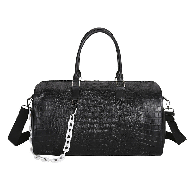 Crocodile Textured Luxurious Travel Duffle Bag Bowlift