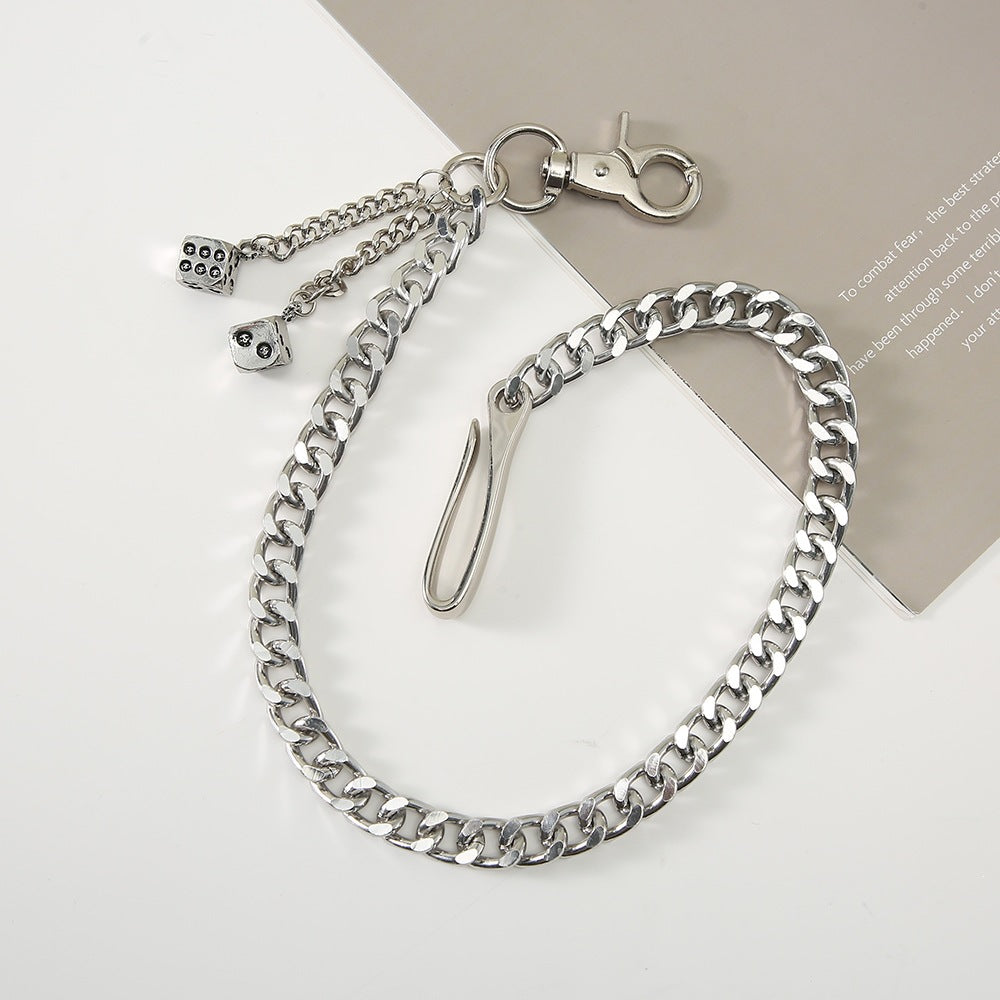 Fashionable chain keychain with cube pendants Bowlift